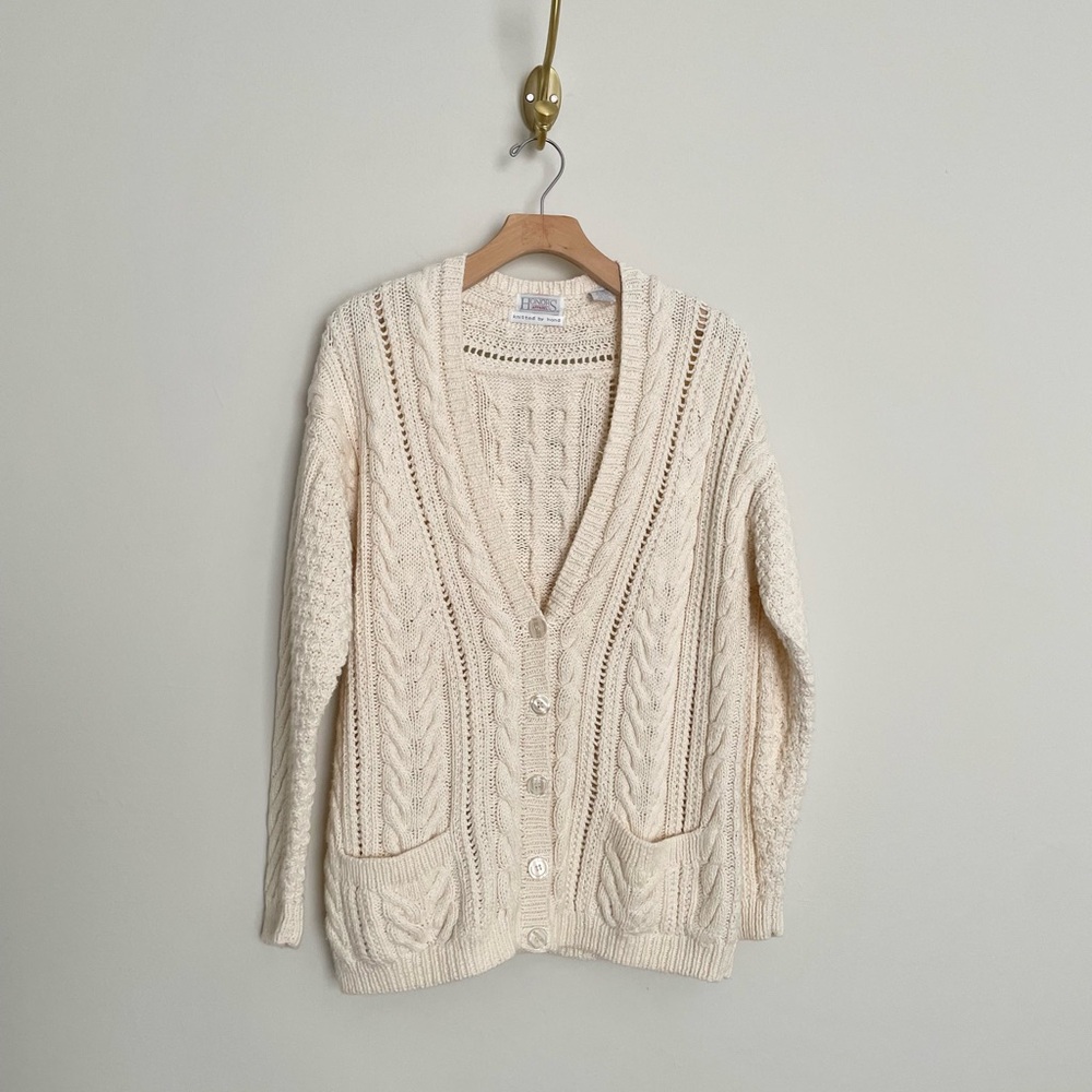 Women's Cream Cable Knit Sweater